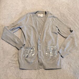 Justice Girls Shimmering Gray Knit Top Size 20/XXL